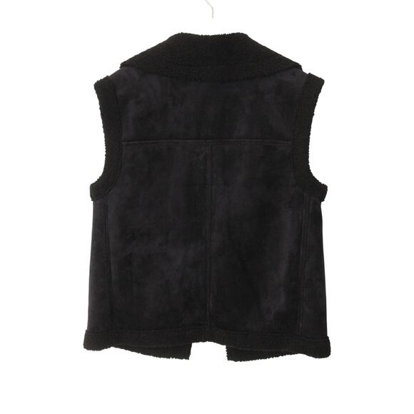 Brochu Walker Loredo Vest Faux Suede Shearling Black Onyx Sleeveless Small - Picture 7 of 9